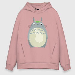 Толстовка оверсайз мужская Neighbor Totoro, цвет: пыльно-розовый