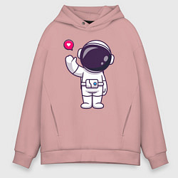 Толстовка оверсайз мужская Hello spaceman, цвет: пыльно-розовый