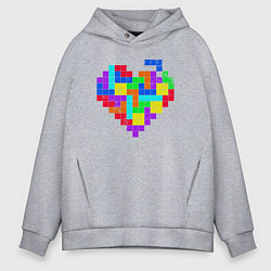 Толстовка оверсайз мужская Color tetris, цвет: меланж