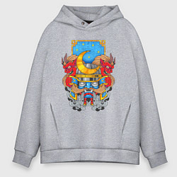Толстовка оверсайз мужская Грозный самурай, цвет: меланж