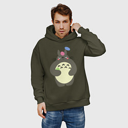 Толстовка оверсайз мужская Totoro game, цвет: хаки — фото 2