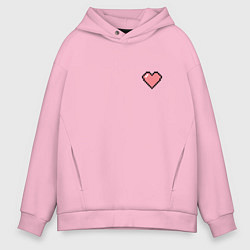 Толстовка оверсайз мужская Love peace unicorn, цвет: светло-розовый