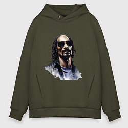 Толстовка оверсайз мужская Snoop dog, цвет: хаки