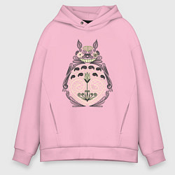 Толстовка оверсайз мужская Forest Totoro, цвет: светло-розовый