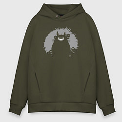 Толстовка оверсайз мужская Smiling Totoro, цвет: хаки