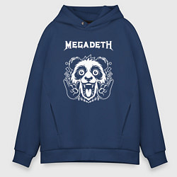 Толстовка оверсайз мужская Megadeth rock panda, цвет: тёмно-синий