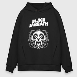 Толстовка оверсайз мужская Black Sabbath rock panda, цвет: черный