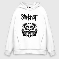 Толстовка оверсайз мужская Slipknot - rock panda, цвет: белый