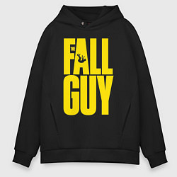 Толстовка оверсайз мужская The fall guy logo, цвет: черный