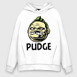 Толстовка оверсайз мужская Pudge Face, цвет: белый