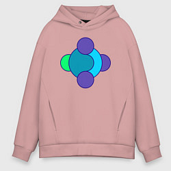 Толстовка оверсайз мужская Геометрия из окружностей, цвет: пыльно-розовый