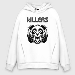 Толстовка оверсайз мужская The Killers - rock panda, цвет: белый