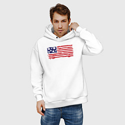 Толстовка оверсайз мужская USA patriot, цвет: белый — фото 2