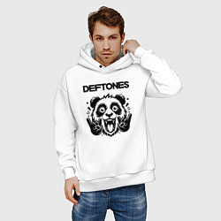 Толстовка оверсайз мужская Deftones - rock panda, цвет: белый — фото 2