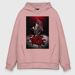 Толстовка оверсайз мужская Re:Zero Субару Нацуки, цвет: пыльно-розовый