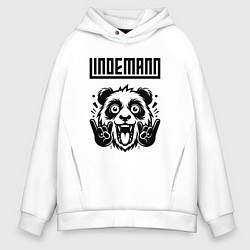 Толстовка оверсайз мужская Lindemann - rock panda, цвет: белый