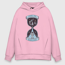 Толстовка оверсайз мужская Время исследовать, цвет: светло-розовый