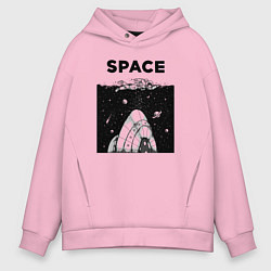 Толстовка оверсайз мужская Морской космос, цвет: светло-розовый