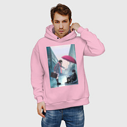 Толстовка оверсайз мужская Хиёри Ики Ято, цвет: светло-розовый — фото 2