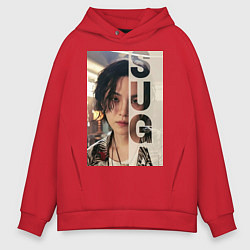 Толстовка оверсайз мужская Agust D, цвет: красный