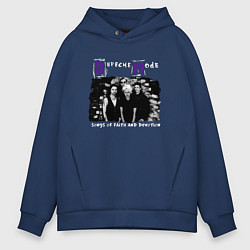 Толстовка оверсайз мужская Depeche Mode - Sofad band era, цвет: тёмно-синий