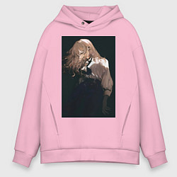 Толстовка оверсайз мужская Ведьма и чудовище Гидо, цвет: светло-розовый