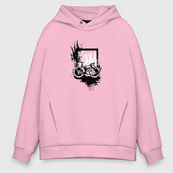 Толстовка оверсайз мужская Байк и грязь, цвет: светло-розовый