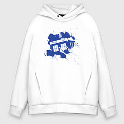 Толстовка оверсайз мужская Tardis blue, цвет: белый