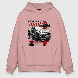 Толстовка оверсайз мужская Skyline gtr34, цвет: пыльно-розовый
