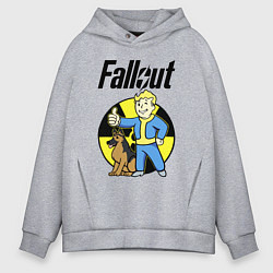 Толстовка оверсайз мужская Vault boy and dog, цвет: меланж