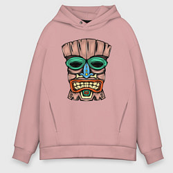 Толстовка оверсайз мужская Tiki face, цвет: пыльно-розовый