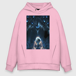 Толстовка оверсайз мужская Поднятие уровня в одиночку Джину Сон тень, цвет: светло-розовый