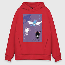 Толстовка оверсайз мужская Хвост Феи Хэппи, цвет: красный