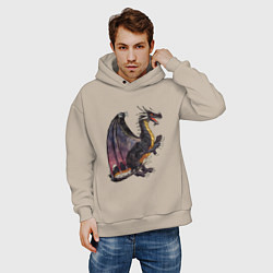 Толстовка оверсайз мужская HOMM3 Black Dragon, цвет: миндальный — фото 2