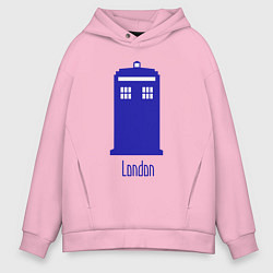 Толстовка оверсайз мужская Tardis - London, цвет: светло-розовый