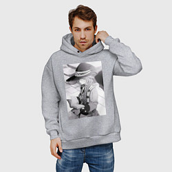 Толстовка оверсайз мужская Реинкарнация безработного Рокси Мигурдия учитель м, цвет: меланж — фото 2