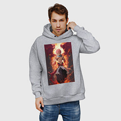 Толстовка оверсайз мужская Хвост Феи Нацу Драгнил дракон, цвет: меланж — фото 2