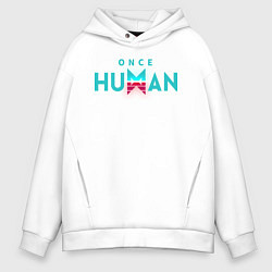 Толстовка оверсайз мужская Once human logo, цвет: белый