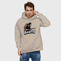 Толстовка оверсайз мужская Armys, цвет: миндальный — фото 2