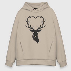 Мужское худи оверсайз Love deer