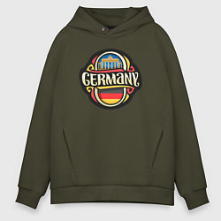 Толстовка оверсайз мужская Germany - Германия, цвет: хаки