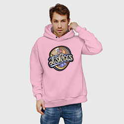 Толстовка оверсайз мужская Casino Las Vegas, цвет: светло-розовый — фото 2