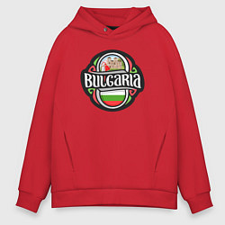 Толстовка оверсайз мужская Bulgaria, цвет: красный