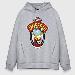 Толстовка оверсайз мужская Duff beer with Homer, цвет: меланж