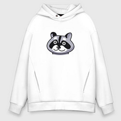 Толстовка оверсайз мужская Енот обормот, цвет: белый