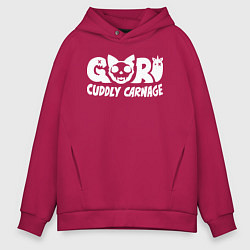 Толстовка оверсайз мужская Goro cuddly carnage logotype, цвет: маджента