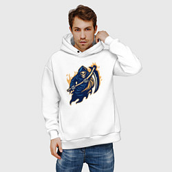 Толстовка оверсайз мужская Fire reaper, цвет: белый — фото 2