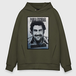 Толстовка оверсайз мужская Escobar draw portrait, цвет: хаки