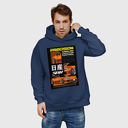 Толстовка оверсайз мужская Nissan Silvia авто, цвет: тёмно-синий — фото 2