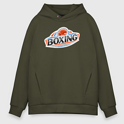 Толстовка оверсайз мужская Boxing team, цвет: хаки